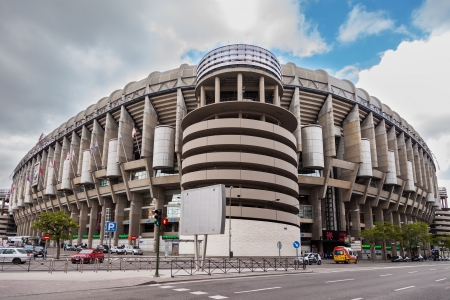 MADRID, SPAIN-MAY 1:Santiago Bernabeu Stadium of Real Madrid on May 1, 2013 in Madrid, Spain. Real Madrid C.F. was established in 1902.Stage of Great Football Games.のeditorial素材