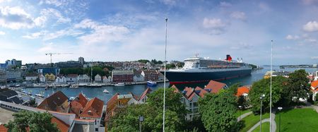 Large cruise ship docked at the port of Stavanger, Norway.の写真素材