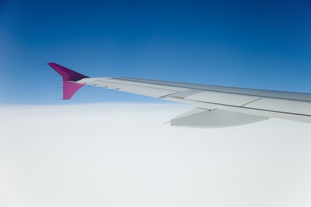 The view from the airplane at the clouds in the sky.の写真素材