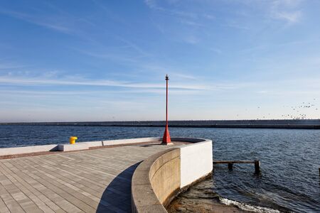 Groyne covering the port in Gdynia, Poland.の写真素材