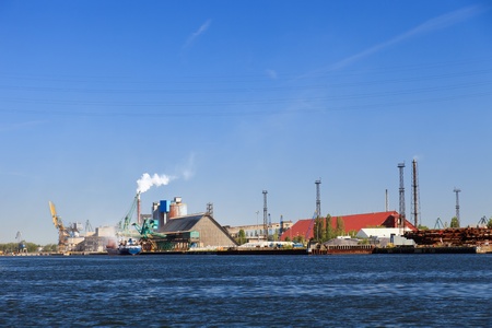 Industrial view at port of Gdansk, Poland.の写真素材