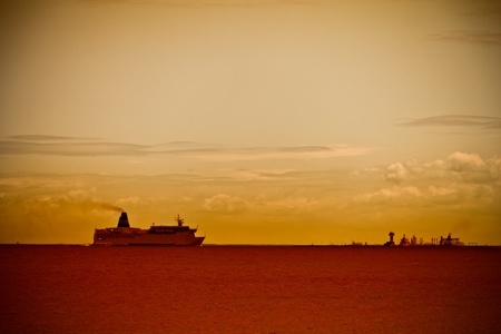 Return passenger ferry from the cruise.の写真素材