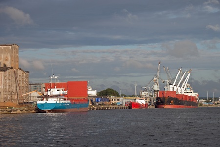 View of the quay port of Gdansk, Poland.