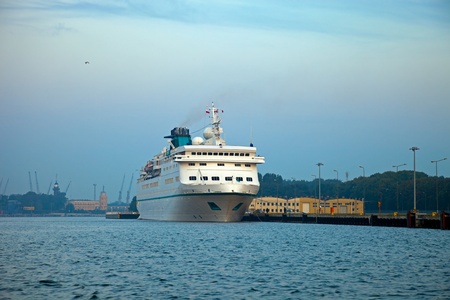 Passenger ship berthed in Gdansk, Poland.のeditorial素材