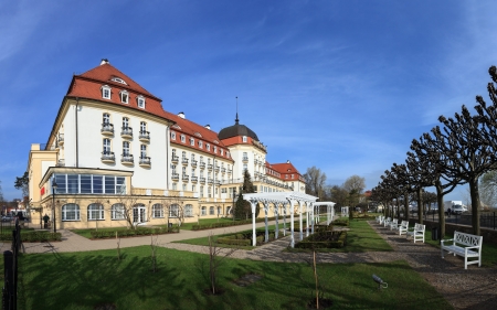 Grand Hotel - historic building in Sopot, Poland. Photo taken on: April 26th, 2012のeditorial素材