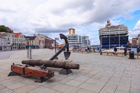 Three luxury cruise ships moored in the port of Stavanger. Photo taken on: July 11th, 2011のeditorial素材