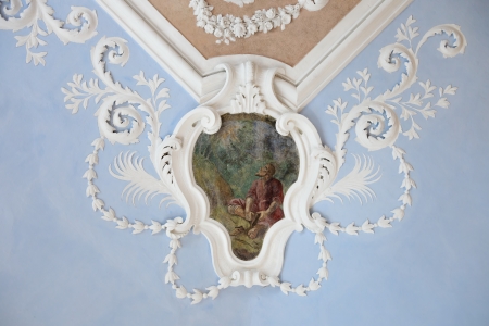 Ancient frescoes on the ceiling in the Suprasl Museum. Photo taken on: July 14th, 2012のeditorial素材