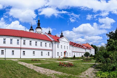 The historic monastery with a garden in Suprasl, Poland.のeditorial素材