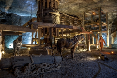 Wieliczka Salt Mine operated continuously since the 13th century. Underground Mine has over 300 corridors and 300 chambers. Are arranged in nine levels, the  latter of which is located at a depth of 327 meters. In 1978, he entered on the UNESCO World Heriのeditorial素材
