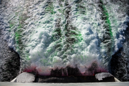 Pollution sewage from factory outdoor の写真素材