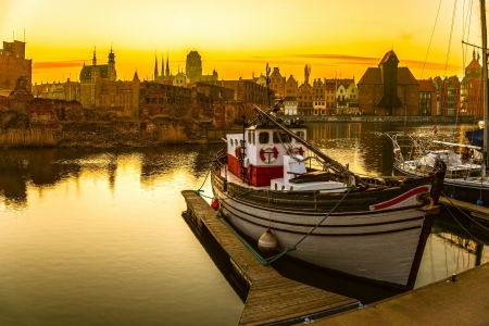 Gdansk - the historic Polish city at sunset の写真素材