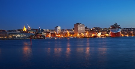 Harbor of Stavanger in the evening, Norway 