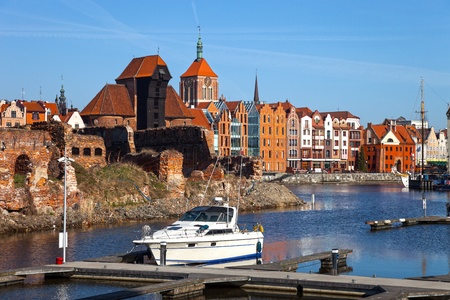 View over the river Motlawa the Old Town in Gdansk, Poland 