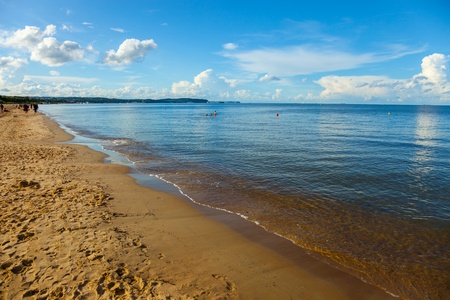 Beach in Jelitkowo on the Baltic coast near Sopot, Poland の写真素材