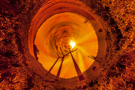 Global ecology, alternative energy concept - world with clean energy の写真素材