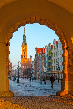 Green Gate view for City Hall of Gdansk, Poland のeditorial素材