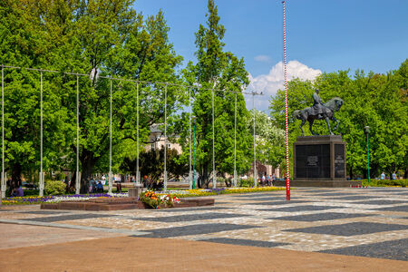 People on the Lithuanian Square - is the central place in Lublin, ceremonies are held here state, as well as happenings and other events in Lublin, Poland のeditorial素材