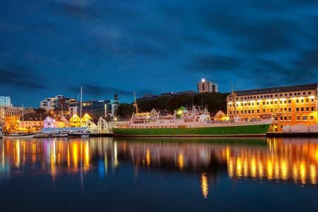 Stavanger at night  Charming town in the Norway.の写真素材