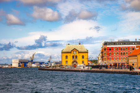 Lot of Tourists walking, shopping and sightseeing at Old Town, on July 15, 2015 in Stavanger, Norway.のeditorial素材