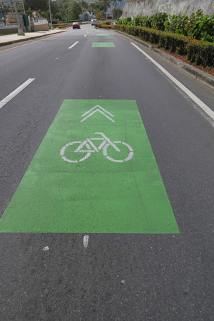 Bicycle lane signの写真素材