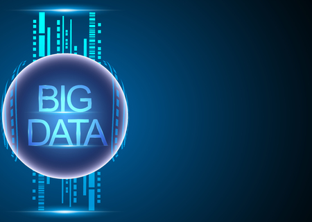Big data analytics concept and information technology Network connection system blue backgroundのイラスト素材
