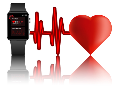 Best smartwatch with heart rate monitor.Vector illustrationのイラスト素材