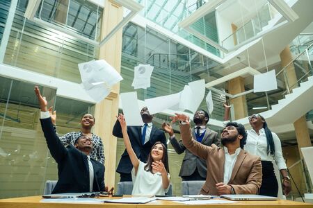 a group of successful afro americans, europeans ,arabic and korean businessman and businesswoman...