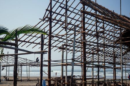 construction site of touristic cafe on indian beach goa