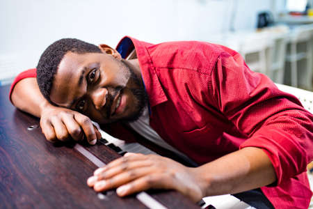 african american handsome man Pianist plays the pianoの写真素材
