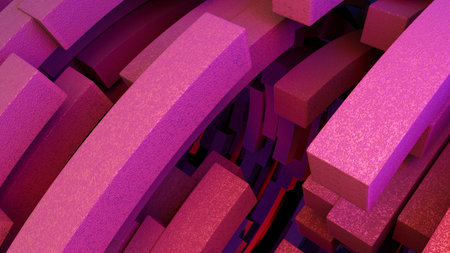 3d illustration Abstract neon background of paralepids in the light of a cybepunk