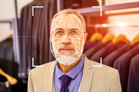 A man is wearing a suit and tie.の写真素材