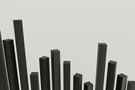 3d render A black and white image of tall rectangular blocks