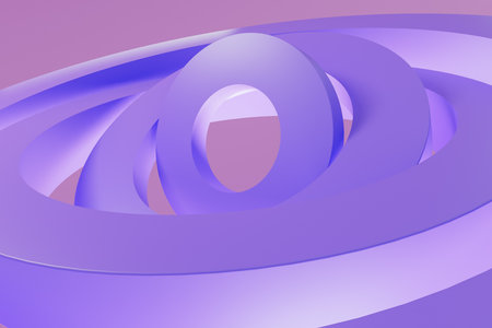 A purple circle with a white circle in the middle, 3d renderの写真素材