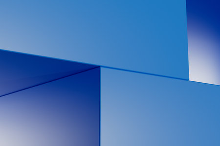 3d render illustration A blue background with a blue square in the middleの写真素材