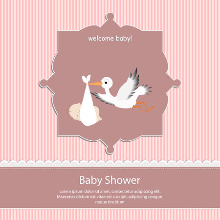 Baby shower cardのイラスト素材