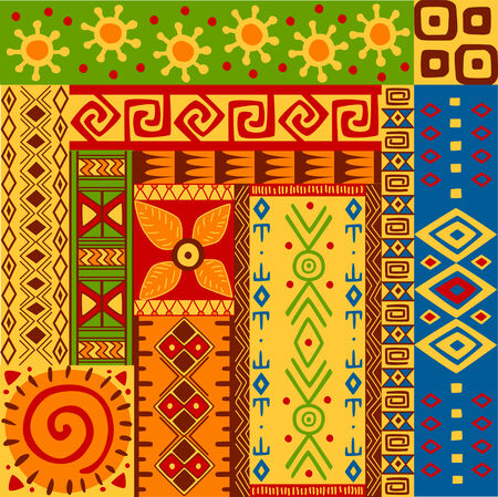 Set of ethnic patterns with ornaments for designのイラスト素材