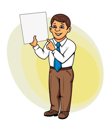 Businessman or manager with blank paper for business designのイラスト素材