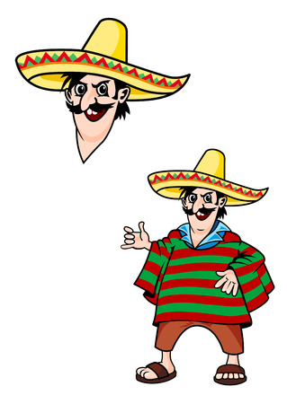 Mexican man in cartoon style for designのイラスト素材