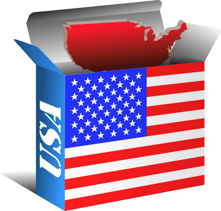 USA in Flag Boxのイラスト素材