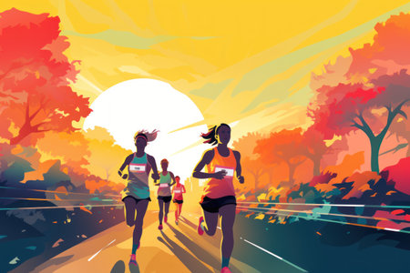 marathon poster design abstract background.の素材
