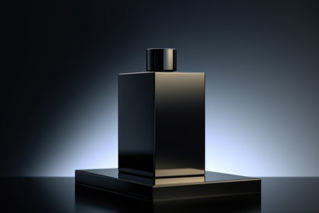 Realistic image of Blank Perfume Glass Bottle Mockup Design.の素材