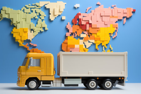 3D International Delivery Service, Logistics and Transportation.の素材