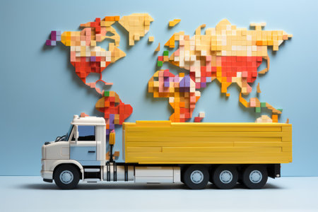 3D International Delivery Service, Logistics and Transportation.の素材