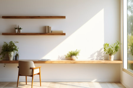 3D render of interior modern living room workspace Comfortable modern minimal.の素材