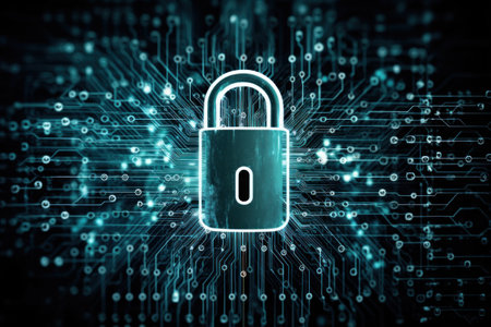 Digital technology cyber security concept.の素材