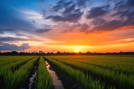 Beautiful Rice field landscape terraced.の素材