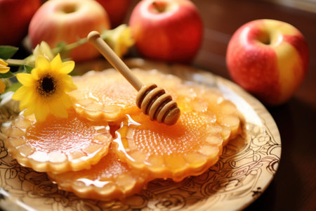 Honey, Close up product of honey and beeの素材