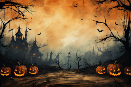 Halloween Day on the abstract backgroundの素材