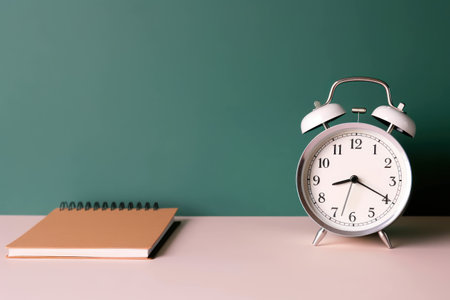 close up of calendar and alarm clock, alarm clock, Generative AI.の素材