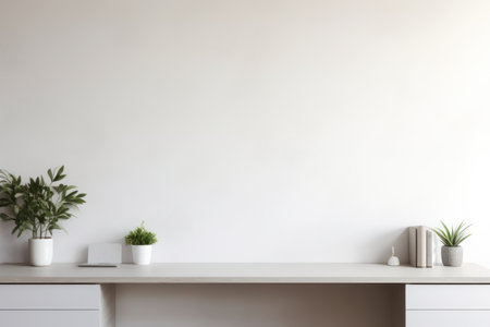 3D render of interior modern living room workspace Comfortable modern minimal Generative AI.の素材
